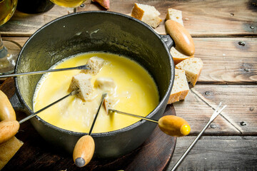 Delicious fondue cheese.