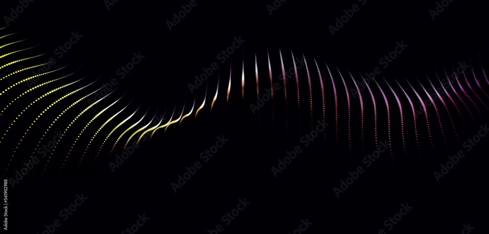 Poster abstract digital particle wave. futuristic dotted wave. technology background vector. vector illustr