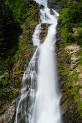 Fototapeta na wymiar Waterfall Stuibenfall in Ötztal in Tyrol, Austria