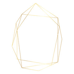 Elegant Geometric Golden Frames  With a White Background