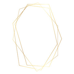 Elegant Geometric Golden Frames  With a White Background