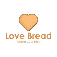 Love Bread Logo Design Template with Bread and love icon, Perfect for business, restaurant, company, app, technology, mobile, etc