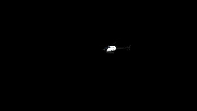 Police Helicopter Transparent Alpha Video 3D Animation