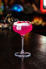 Alcoholic cocktail with ice. Bar