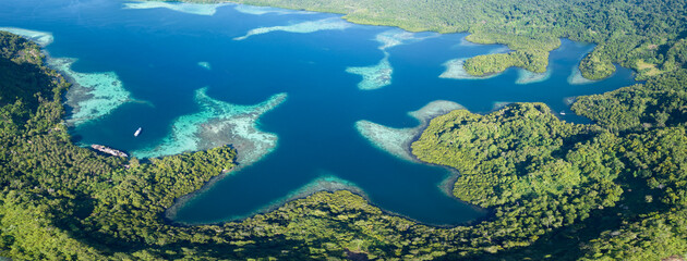Coral reefs fringe convoluted, tropical islands found in a remote part of the Solomon Islands. This beautiful Melanesian island nation harbors extraordinary marine and terrestrial biodiversity.