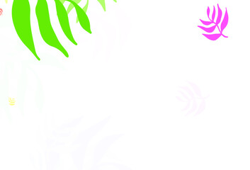 Fototapeta na wymiar Light Multicolor vector doodle pattern with leaves.