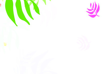 Light Multicolor vector doodle pattern with leaves.