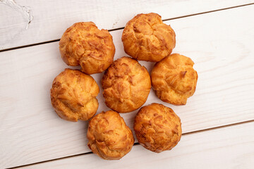Fragrant shuquettes , close-up,on a wooden table, top view.