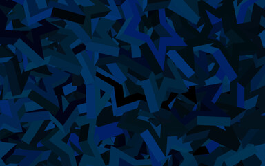 Dark BLUE vector template with crystals, triangles.