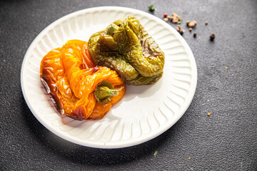 roasted pepper vegetable dish meal food snack on the table copy space food background rustic top view