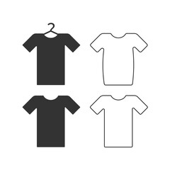 Tshirt icon. Clothing set line and background vector ilustration.