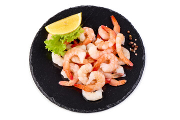 Shrimps, king prawns, isolated on white background.