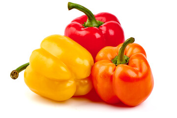 Bell peppers, isolated on white background.
