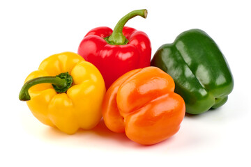 Bell peppers, isolated on white background.