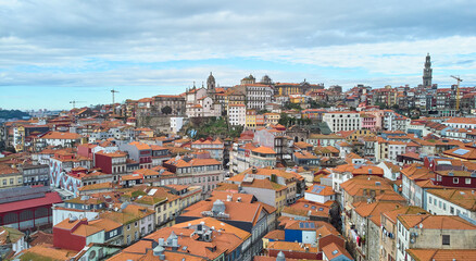Fototapeta na wymiar Aerial view of the old city of Porto. High quality photo