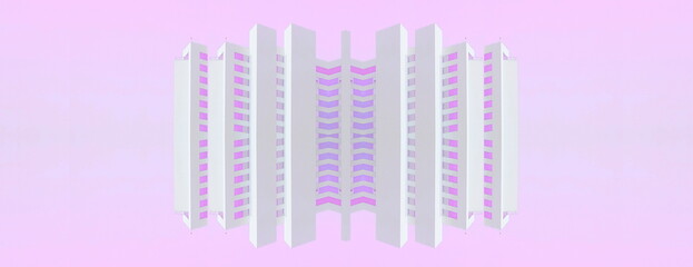 Minimalistic Architecture. Modern Design. Fashion Building. Web Banner. Pink color Image