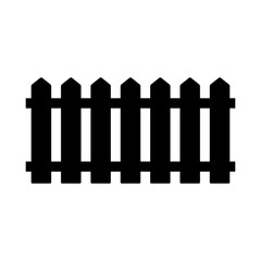 Fence icon. Fencing. Black silhouette. Horizontal front view. Vector simple flat graphic illustration. Isolated object on a white background. Isolate.