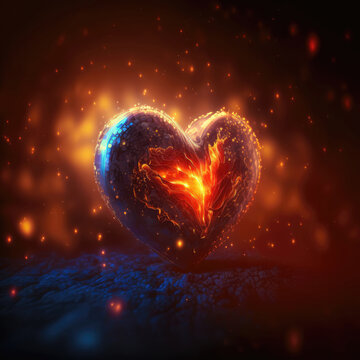 Heart Shaped background on valentine's day. valentine's day. on bokeh background. blurred background. Generative AI