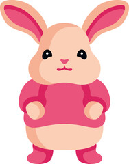 Cartoon rabbit toy, isolated. Cute animal illustration.