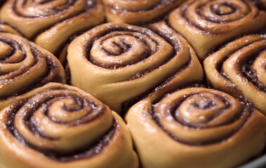 Illustration of cinnamon rolls, generative ai