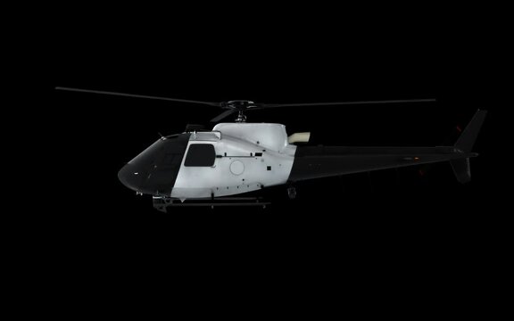 Police Helicopter Transparent Alpha Video 3D Animation
