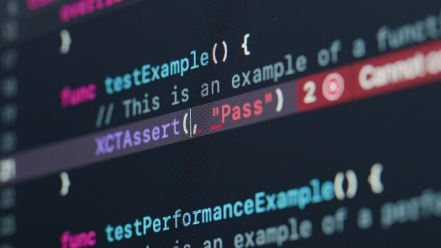 Coding UX UI script text on screen, HTML5 in editor for website development, Close up Macro of Programming code software developer. 