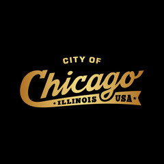 Chicago Illinois lettering design. Chicago typography design. Vector and illustration.