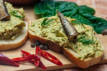 Fish pate and sprats.