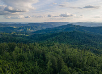 Piękny widok z polskich gór Szczyrk Polska Lato