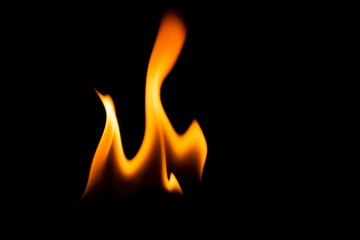 flame on a black background. burning gasoline