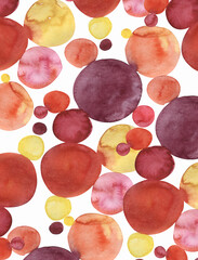 Colorful pink round spots, pink, a pattern of bright and different sized circles isolated on a white background, ideal for cover backgrounds