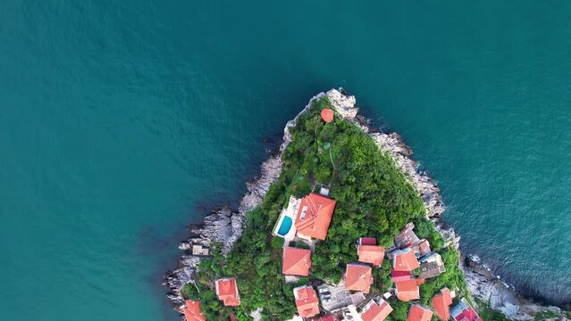 Aerial view of city Zonguldak in Black Sea region of Turkey. 