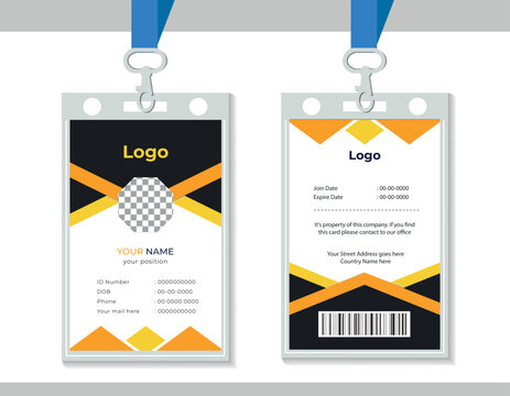 Corporate id card | Modern Id Card Design Template | Office Id Card Layout  - Powered by Adobe