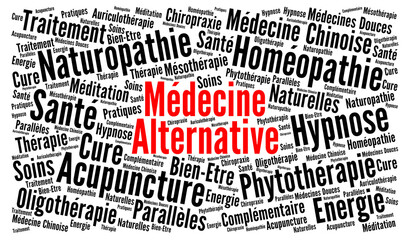 Médecine alternative nuage de mots