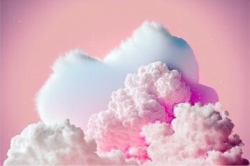 Cloud sky watercolor background, digital art