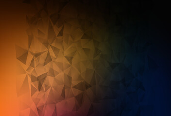 Fototapeta premium Dark Orange vector polygon abstract background.