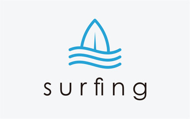 SURFING LOGO DESIGN LINE MODERN