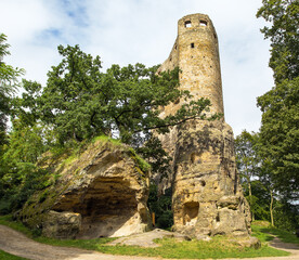 Hrad Valecov rock castle near Mnichovo Hradiste town