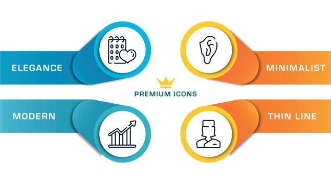 medical icons outline icons with infographic template. thin line icons such as null, increasing bargraph, ear, medical doctor specialist vector.