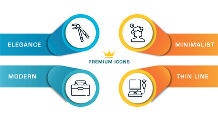 medical instruments outline icons with infographic template. thin line icons such as forcep, organ container, hair wash, ultrasonography vector.