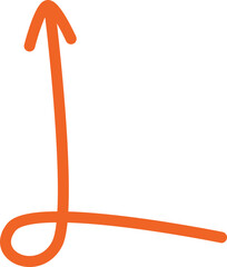 Colored doodle arrow and line flat icon Showing direction