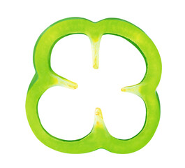 Green bell pepper slice cut out
