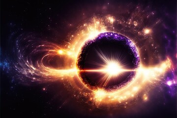 Obraz premium Abstract lens flare space or time travel concept background. AI