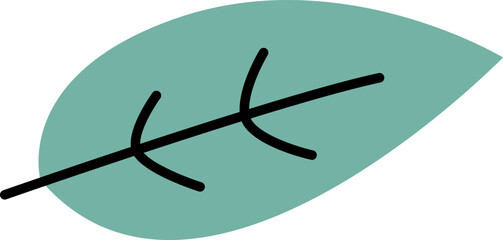 Abstract hand drawn leaf flat icon