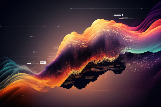 Digital Technologies, Cloud Computing, Digital Future, Information Transfer. Abstract Technology Big Data Background Concept. Motion Of Digital Data Flow. AI