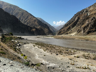 Clouds behind the mountains.
