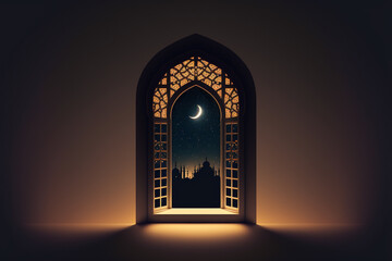 Ramadan Kareem, mawlid, iftar, isra and miraj, eid al fitr adha themed illustration.	