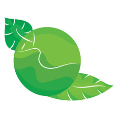 Isolated empty green label with leaves Vector