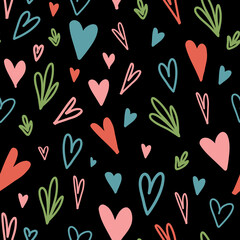 Valentine Day Doodle seamless pattern