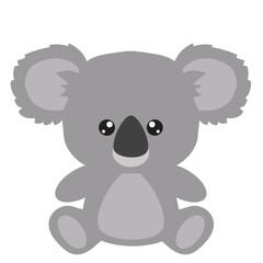Cute sitting baby koala vector cartoon illustration